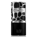 Lattafa Lattafa Qimmah Eau De Parfum for Men 100ml — Botol wangian hitam legam dengan reka bentuk penutup perak berlubang menyerupai sarang tebuan, dengan tulisan Arab dan 'Qimmah' dalam tulisan Latin di bahagian bawah.