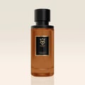Bujairami Legacy by Bujairami 100ml Extrait — Amber glass perfume bottle with a black cap and a black label featuring a gold crown logo and text.