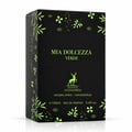 Maison Alhambra Mia Dolcezza Verde — Black perfume box with green floral and geometric patterns, featuring a deer logo and product details.