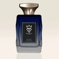 Bujairami New York by Bujairami Eau de Parfum 100ml — A blue and grey gradient glass perfume bottle with a gold cap and a black label featuring a white crown and 'B' logo.