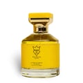Bujairami Next Level by Bujairami 100ml Extrait — Yellow perfume bottle with gold cap and crown logo, white background