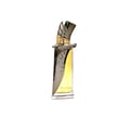 French Avenue Obsidian French Avenue Eau De Parfum 100ml Unisex — A unique perfume bottle designed to resemble a dagger with a silver textured blade and a gold fluted handle, containing golden liquid.