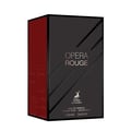 Maison Alhambra Opera Rouge by Maison Alhambra for Women 100ml — A black and red perfume box with "OPERA ROUGE" text and a deer logo on the front. | Maison Alhambra Opera Rouge oleh Maison Alhambra untuk Wanita 100ml — Kotak minyak wangi hitam dan merah dengan teks "OPERA ROUGE" dan logo rusa di hadapan.