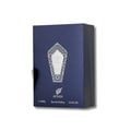 Afnan Turathi Blue by Afnan 90ml EDP for Man — Kotak minyak wangi biru gelap dengan reka bentuk perak berukir di hadapan, tertulis 'AFNAN' dan butiran isipadu.