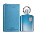 Afnan Supremacy In Heaven — Blue gradient perfume bottle with silver ring cap next to matching blue box with embossed crest