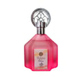 Al Wataniah Selena — Pink faceted perfume bottle with ornate silver cap and a label with Arabic script and "Selena"