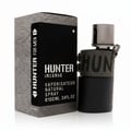 Armaf Hunter Intense — Box and bottle of men's fragrance, black bottle with grey textured band, grey textured box with black