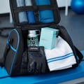 Armaf Odyssey Aqua Edition — Gym bag with perfume, gloves, and towel