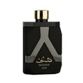 Asdaaf Shaghaf Man by Asdaaf (Lattafa) – Black faceted bottle with gold cap and grey accent design, showing Arabic script and "SHAGHAF MAN" text.