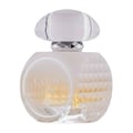 Grandeur Candy White – Frosted glass perfume bottle with a faceted clear cap and silver accent, featuring a circular label with 'CANDY White' text and a subtle gradient.