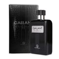 Grandeur Gallant Perfume Man EDP 100ml For Him Grandeur Aromatic — Black perfume bottle and matching box with textured pattern, silver cap, and white label.