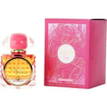 Grandeur Candy Rose – Perfume bottle with pink cap and gold accents next to its pink box with gold lettering.