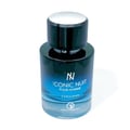 Grandeur Iconic Nuit Pour Homme 100ml EDP Lelaki — Botol minyak wangi kaca biru gelap bertutup perak, tertulis 'N ICONIC NUIT POUR HOMME CERULEAN' dan logo Grandeur.