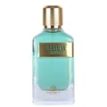 Grandeur Tribal Exotic by Grandeur 100ml EDP Men — A clear glass perfume bottle with turquoise liquid, featuring a gold rectangular label with 'TRIBAL EXOTIC' text and a textured gold cap.