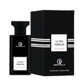 Grandeur Ultra Famous by Grandeur Elite – Black perfume bottle and matching box with white label, featuring the Grandeur logo and text 'ULTRA FAMOUS EAU DE PARFUM'.