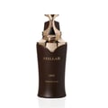 Khadlaj Stellar Oud by Khadlaj 100ml EDP Man — Botol minyak wangi coklat gelap yang ramping dengan penutup dan aksen emas, tertulis teks emas 'STELLAR', 'OUD', dan 'KHADLAJ' di hadapan.