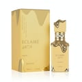 Lattafa Eclaire Banoffi — Gold perfume box and bottle with dripping gold accents and Arabic text