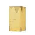 Lattafa Eclaire Banoffi — Gold rectangular perfume box with wavy top edge and Arabic text.