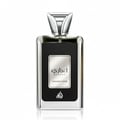 Lattafa Ejaazi Intensive by Lattafa – 100 ml Unisex, a clear glass bottle with a black label and silver accents, featuring