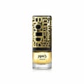 Lattafa Jasoor oleh Lattafa Perfumes 100 ml Unisex — Botol minyak wangi kaca jernih dengan sangkar hiasan emas berhuruf potong, berisi cecair keemasan, dengan jenama 'Jasoor' dan 'Lattafa'.