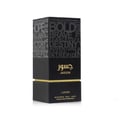 Lattafa Jasoor oleh Lattafa Perfumes 100 ml Unisex — Botol minyak wangi hitam dengan aksen emas dan kaligrafi Arab, menampilkan corak teks tebal di bahagian atas.