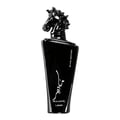 Lattafa Maahir Black Edition by Lattafa 100ml for Men — Black perfume bottle with a black horse head cap, featuring Arabic script and "BLACK EDITION" text.