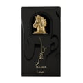 Lattafa Maahir by Lattafa 100ml EDP for Men — Black perfume box with a gold horse head emblem and Arabic calligraphy.