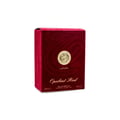 Lattafa Opulent Red by Lattafa 100ml Unisex — A red velvet perfume box with gold accents and text.