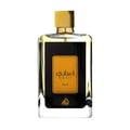 Lattafa Ejaazi — Clear glass perfume bottle with gold cap and black label featuring gold Arabic text and "E J A A Z I" in