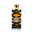 Lattafa Oud Mood by Lattafa 100ml EDP Unisex — Tall, cream-colored cylindrical perfume bottle with ornate gold Arabic-inspired patterns on the cap and body, featuring the text 'Oud Mood' and Arabic script.