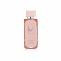 Lattafa Hayaati Florence by Lattafa 100ml EDP Women — A tall, rectangular glass perfume bottle with pink liquid, a light pink square cap, and a label with Arabic script and 'HAYAATI' in silver.