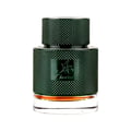 Lattafa Qaaed Al Shabaab by Lattafa 100ml for Men — Dark green textured bottle with gold Arabic calligraphy and amber liquid visible through the glass base.
