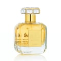 Lattafa Sutoor 100ml EDP for Women — Clear glass perfume bottle with gold accents and a crystal-embellished cap, featuring a gold label with Arabic script and 'Sutoor Lattafa' text.