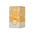 Lattafa Yara Tous by Lattafa 100ml EDP Women — A yellow and white patterned box for Yara Tous perfume, featuring Arabic script and the Lattafa logo.