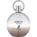 Maison Alhambra Aquilo Pour Homme — Round silver and gradient bottle with a silver ring cap, featuring a deer silhouette logo and text.