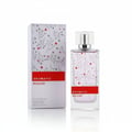 Maison Alhambra Aromatic Rouge by Maison Alhambra 100ml EDP — A perfume bottle and its box, both featuring a white background with delicate grey branches and small red and pink flowers. The box is on the left, and the bottle is on the right.