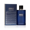Maison Alhambra Jorge Di Profumo Deep Blue by Maison Alhambra 100ml Men — Blue perfume bottle with black cap, placed next to its dark blue box with gold lettering.