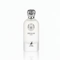 Maison Alhambra Delilah Blanc by Maison Alhambra 100ml EDP — White frosted glass bottle with a silver patterned cap, featuring a shield logo and a deer silhouette.