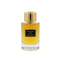 Maison Alhambra Exclusif Oud — Botol minyak wangi kaca jernih bertudung emas dan label hitam, berisi cecair perang.