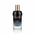 Maison Alhambra Glacier Bold by Maison Alhambra 100ml EDP — A clear glass perfume bottle with a gradient dark purple to teal liquid, a gold cap, and a gold deer silhouette logo.