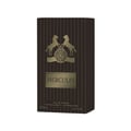 Maison Alhambra Hercules by Maison Alhambra For Him 100ml — A dark brown striped box with gold accents, featuring two horses and a circular emblem, with 'HERCULES' in a gold plaque.