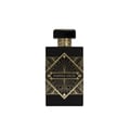 Maison Alhambra Infini Oud by Maison Alhambra Man 100ml EDP — Black rectangular bottle with gold geometric art deco design and gold cap.