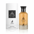 Maison Alhambra Jean Lowe Nouveau — White cylindrical box and amber glass perfume bottle with black cap, featuring deer logo and text.