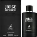 Maison Alhambra Jorge Di Profumo — Black perfume bottle and box set with deer logo and gold accents.
