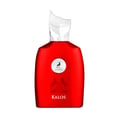 Maison Alhambra Kalos by Maison Alhambra Woman 100ml — Red perfume bottle with a clear, faceted cap and a circular label featuring a deer silhouette and the brand name.