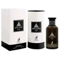 Maison Alhambra Jean Lowe Noir — White box, cylindrical container, and dark glass perfume bottle with black caps, all featuring the Jean Lowe Noir logo and a deer silhouette.