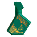 Maison Alhambra Luxe Emerald Perfume — A green, angular perfume bottle with gold geometric patterns and a gold deer emblem, featuring the text 'NOOR AL HAMBRA LUXE EMERALD' and 'JAWHAR'.