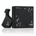 Maison Alhambra Luxe Street by Maison Alhambra – 100 ml Unisex Eau de Parfum bottle and box, featuring a black textured bottle with gold accents and a black box with rose gold geometric patterns and text.