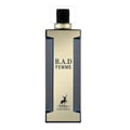 Maison Alhambra B.A.D. Femme by Maison Alhambra 100 ml — A tall, rectangular perfume bottle with a gold-colored front panel and dark blue sides. The cap is clear with a black top. Text reads 'B.A.D FEMME' and a deer logo with 'MAISON ALHAMBRA' below.