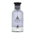 Maison Alhambra Jean Lowe Matiere by Maison Alhambra 100ml — Clear glass perfume bottle with a black cap, featuring a black leaf logo and a deer silhouette.